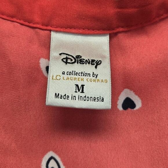 Disney Lauren Conrad Womens Medium Sleeveless Polyester Polka Dot Heart Blouse - Picture 4 of 4